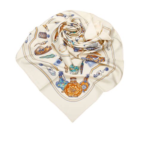 hermes white scarf